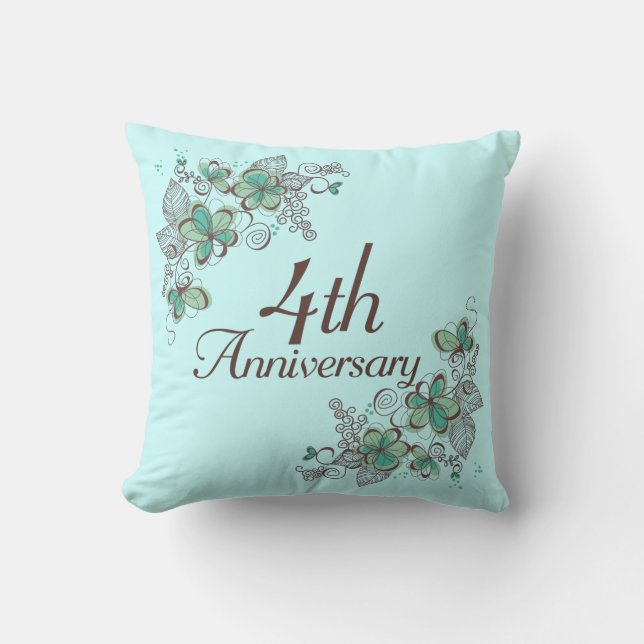4th Anniversary Gift Throw PIllow (Front)