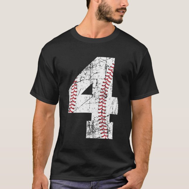 4Th Baseball 4 Four T-Shirt (Front)