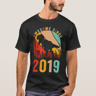 4th Bday Dinosaur T Rex Boys Retro Awesome Since 2 T-Shirt