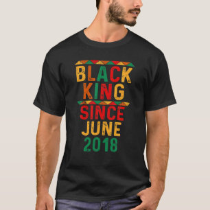 4Th Birthday 4 Years Black King Since June 2018 T-Shirt