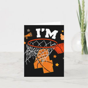 4th Birthday Basketball Boy 4 Yr Old Four Years Bd Card