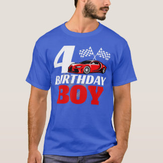 4th Birthday Boy 4 Fourth Race Birthday Racing Dri T-Shirt