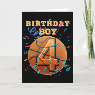 4th Birthday Boy Four 4 Years Old Sketll Players T Card