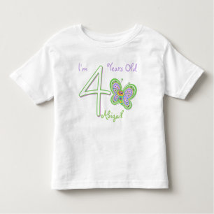 4th Birthday Butterfly Toddler T-Shirt