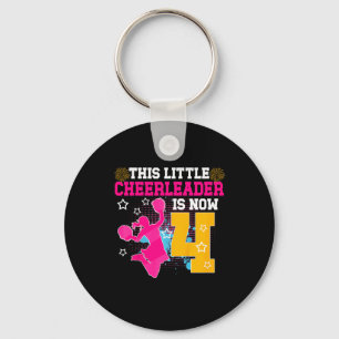 4th Birthday Cheer Girl Four Year Old Cheerleader Key Ring