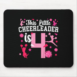 4th Birthday Cheerleading Girl Four Year Old Cheer Mouse Pad