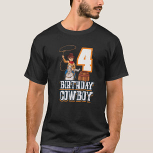 4Th Birthday Cowboy Cowboy Horse Riding Rodeo Eque T-Shirt