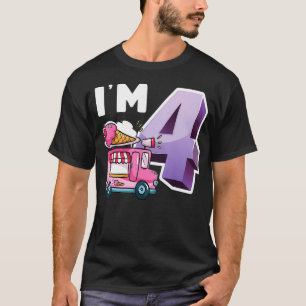 4th Birthday Crew Ice Cream Truck Im 4 Ice Cream P T-Shirt