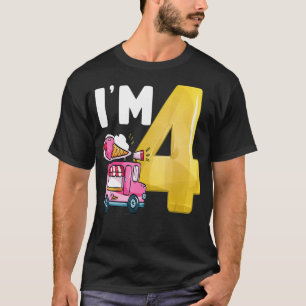 4th Birthday Crew Ice Cream Truck Im 4 Ice Cream P T-Shirt