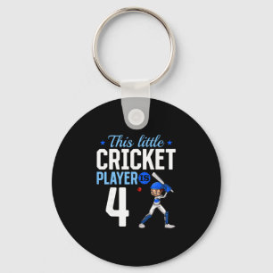 4th Birthday Cricket Player  Key Ring