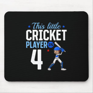 4th Birthday Cricket Player Mouse Pad
