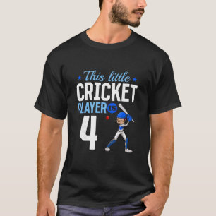 4th Birthday Cricket Player  T-Shirt