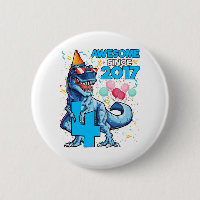 4th Birthday Dinosaur 4 Year Old Boy Kids Awesome