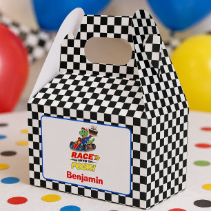4th Birthday Dinosaur Race Car Ready Set  Favour Box