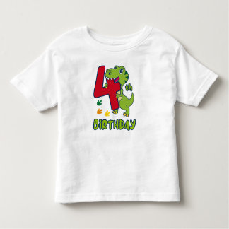 4th birthday dinosaur  toddler T-Shirt