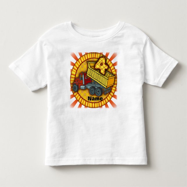 4th Birthday Dump Truck Birthday  t-shirts (Front)