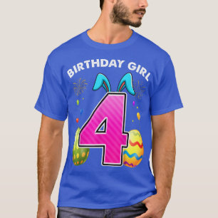 4th Birthday Easter Bunny Ears 4 Years Old Birthda T-Shirt