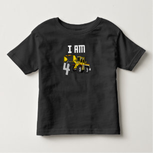 4th birthday Excavator construction 4 years old Toddler T-Shirt