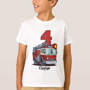 4th Birthday Fire Truck T-Shirt