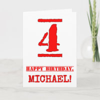 4th Birthday: Fun, Red Rubber Stamp Inspired Look