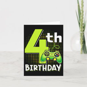4th Birthday Gamer 4 Years Old Funny Video Game Bo Card