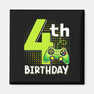 4th Birthday Gamer 4 Years Old Funny Video Game Bo Magnet