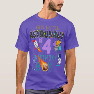 4th Birthday Gift Birthday Boy Gifts Astronaut 4 Y T-Shirt