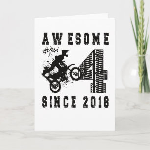 4th Birthday Gift Dirt Bike Boy Born in 2018 Card
