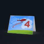 4th Birthday, Grandson, Red Aeroplane Card<br><div class="desc">Zoom in for birthday greetings for your grandson on his 4th birthday! He will love this special card that says grandson on the front.</div>