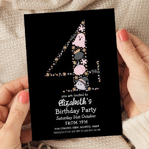 4th Birthday Halloween Invitation