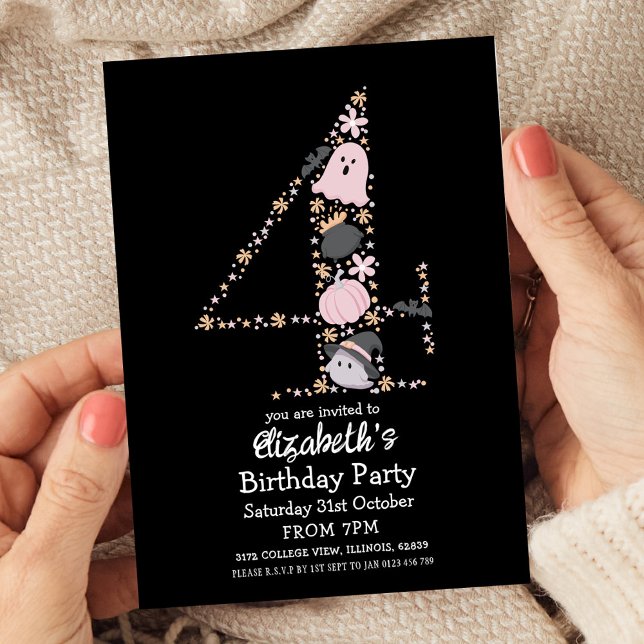 4th Birthday Halloween  Invitation (Creator Uploaded)
