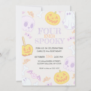 4th Birthday Halloween Party Invitation