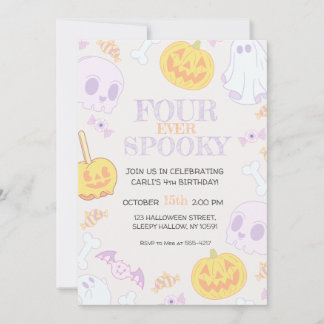 4th Birthday Halloween Party Invitation
