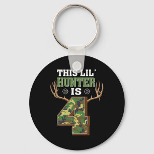 4th Birthday Hunting Deer 4 Year Old Hunter Key Ring