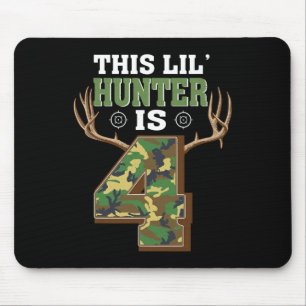 4th Birthday Hunting Deer 4 Year Old Hunter Mouse Pad