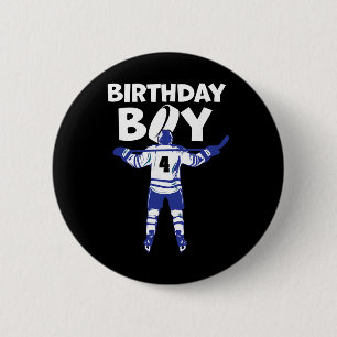 4th Birthday Ice Hockey Boy 4 Year Old Hockey Play 6 Cm Round Badge