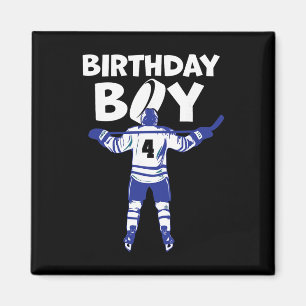 4th Birthday Ice Hockey Boy 4 Year Old Hockey Play Magnet