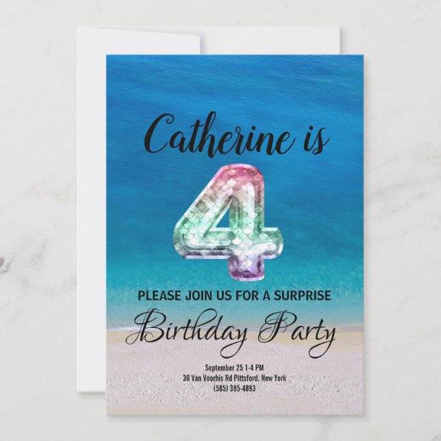 4th birthday invitation (Front)