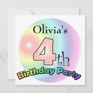 4th birthday invitation girl