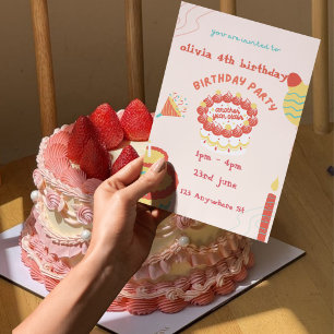4th Birthday Invitation girl