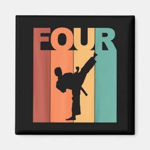 4th Birthday Karate Taekwondo Theme 4 Year Old Magnet