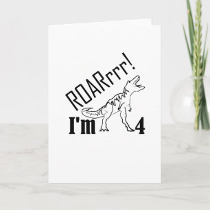 4th Birthday Kids Dinosaur Gift for 4 Year Boys Card