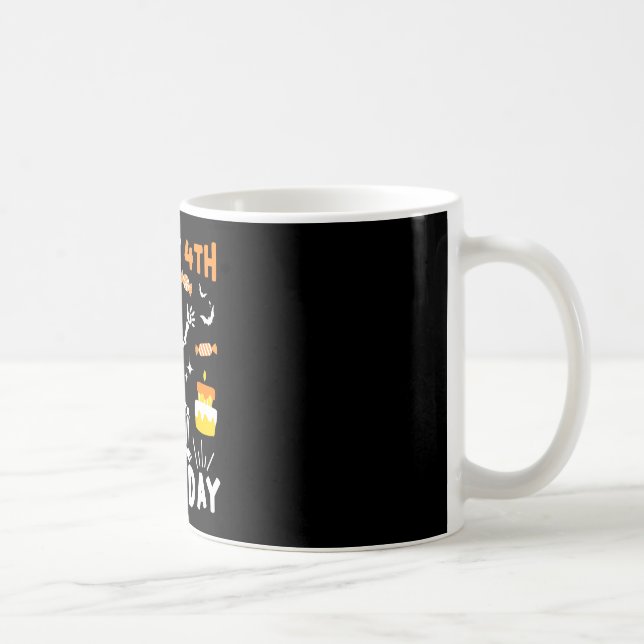 4th birthday kids funny skeleton 4th birthday coffee mug (Right)