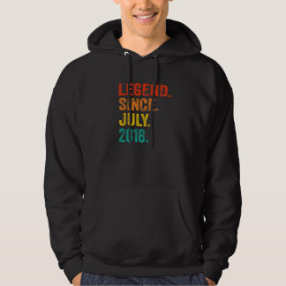 4th Birthday Legend Since July 2018 4 Years Old Vi Hoodie