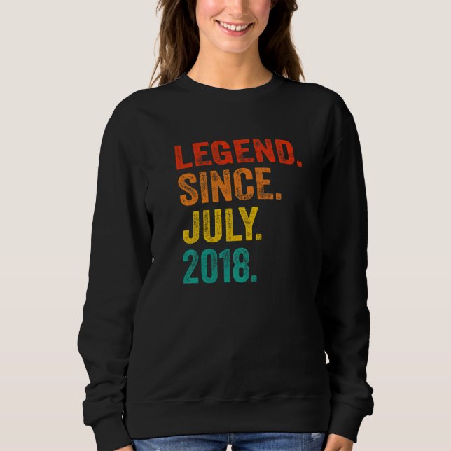 4th Birthday Legend Since July 2018 4 Years Old Vi Sweatshirt (Front)