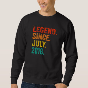 4th Birthday Legend Since July 2018 4 Years Old Vi Sweatshirt