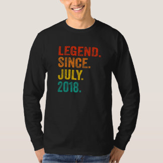 4th Birthday Legend Since July 2018 4 Years Old Vi T-Shirt