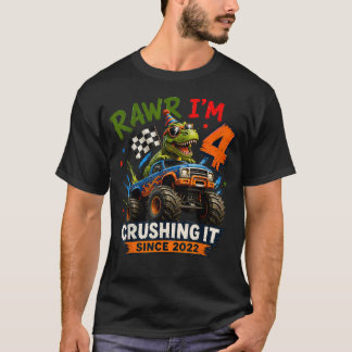 4Th Birthday Monster Truck Crushing It Since T-Shirt