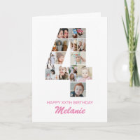 4th Birthday Number 4 Photo Collage Personalised