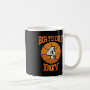 4th Birthday Outfit Boy Basketball Four 4 Year Old Coffee Mug